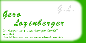 gero lozinberger business card